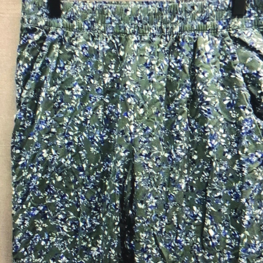 Jessica Simpson Womens Green Pants Floral Elastic Waist